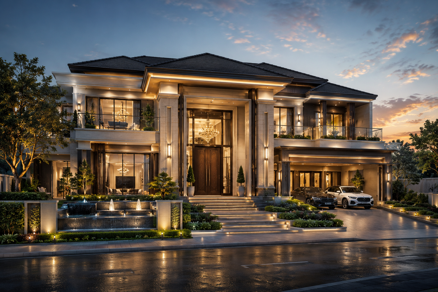 Villa modern — visual properti syariah